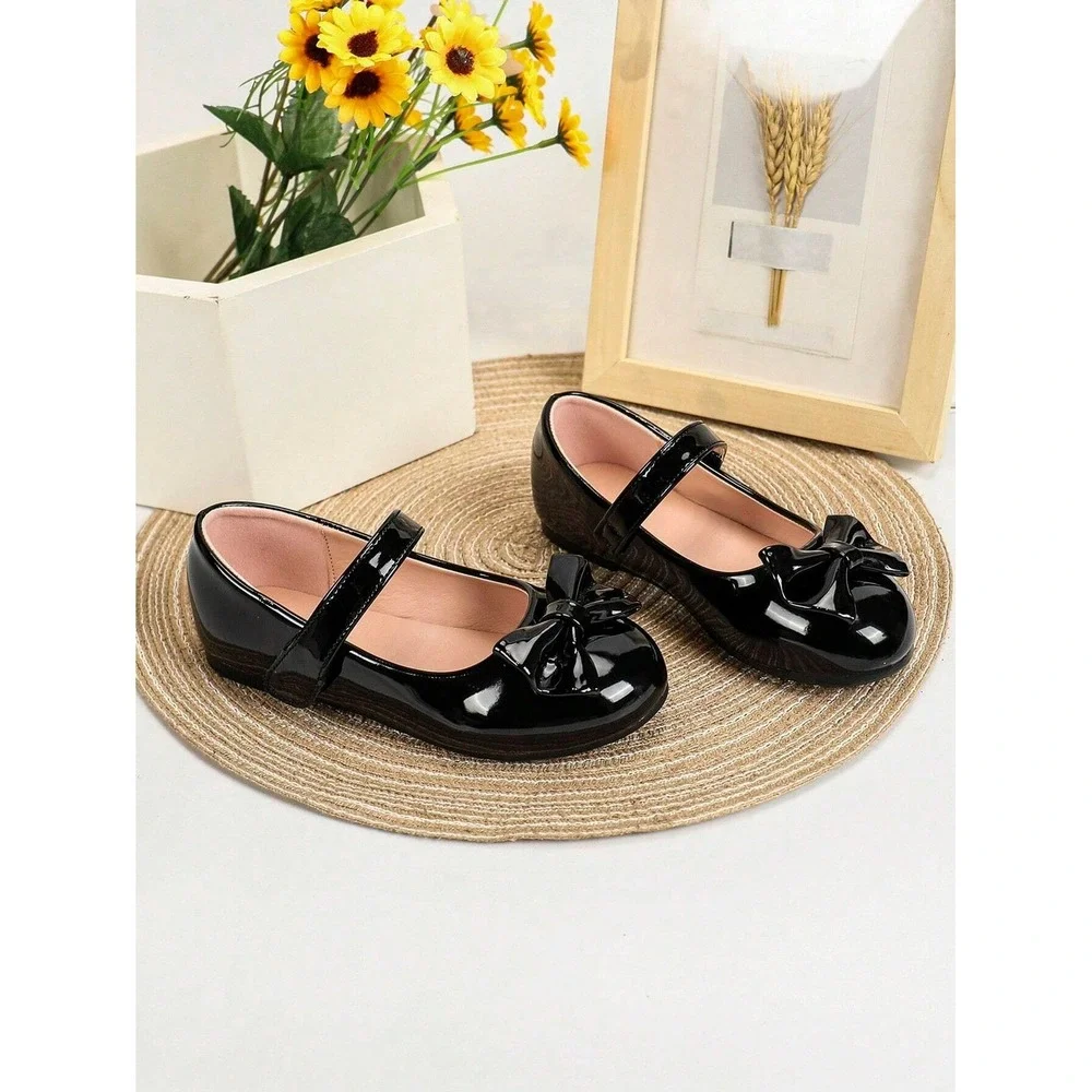 Girls‎ Kids School Bowknot Flats Black Shoes US 12.5 Comfort Lightweight Uniform